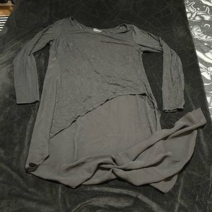 Bebe Asymmetrical Mesh Top, Lg